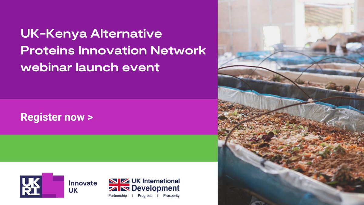 Join our <a href="/InnovateUK/">Innovate UK</a> #GlobalAllianceAfrica online networking event on the 16 Nov to identify solutions that can contribute to sustainable and resilient food systems. Register here: bit.ly/47evmsy

#InsectsForFood #SustainableAlgae #UKAid <a href="/FCDOResearch/">FCDO Research, Science and Technology</a>