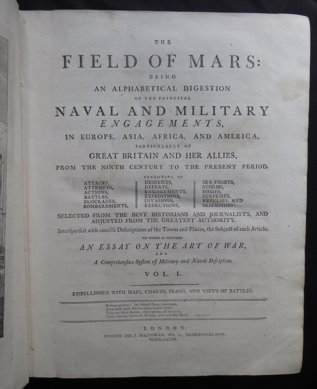 wisdompedlars's tweet photo. FIELD OF MARS 1781 NAVAL MILITARY ENGAGEMENTS EUROPE AMERICA AFRICA ASIA Illustrated 

#books #antiquarian #18thcentury #FieldofMars #military #war #navy #battles #maritime #Europe #America #Africa #Asia #illustrated #bookauction https://t.co/wqTn5EkgBQ https://t.co/AgjKjDRT3c