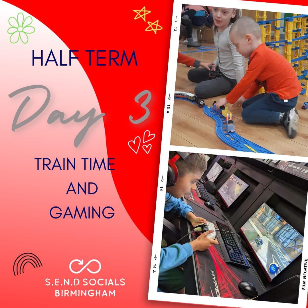 Half term highlights so far 3 exclusive Halloween sessions at <a href="/BeckettsFarm/">Becketts Farm</a>, a SEN Halloween Disco <a href="/ShenleyCrtHall/">Shenley Court Hall</a>, Family swimming at Linden Road, 2 exclusive fully funded traintime sessions and an exclusive gaming session <a href="/BelongArenasUK/">Belong Gaming Arenas UK</a> at the fort ! #send #birmingham #play