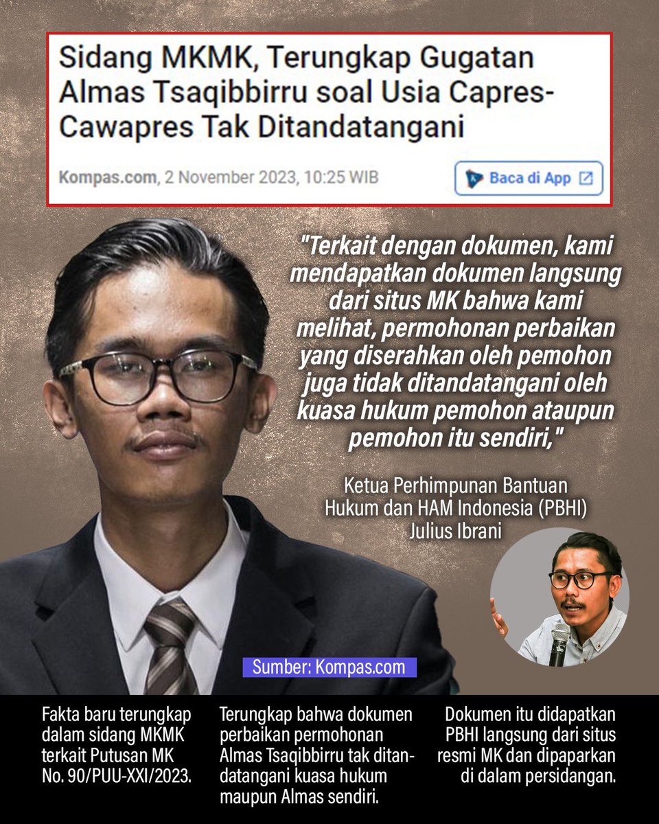Gus_Raharjo's tweet photo. Gugatan Almas Janggal ..?? 
.
.
Terus kawal meski mustahil ada Keadilan di Mahkamah Konstitusi, tapi setidaknya kita Sudah berusaha mencegah Yang tidak sesuai Dengan Hukum dan melanggar Aturan . 

Pak @Jokowi Apa Bapak Akan terus membiarkan..?? 
 Kecurangan ini dilakukan sebelum pertandingan dimulai .🙃