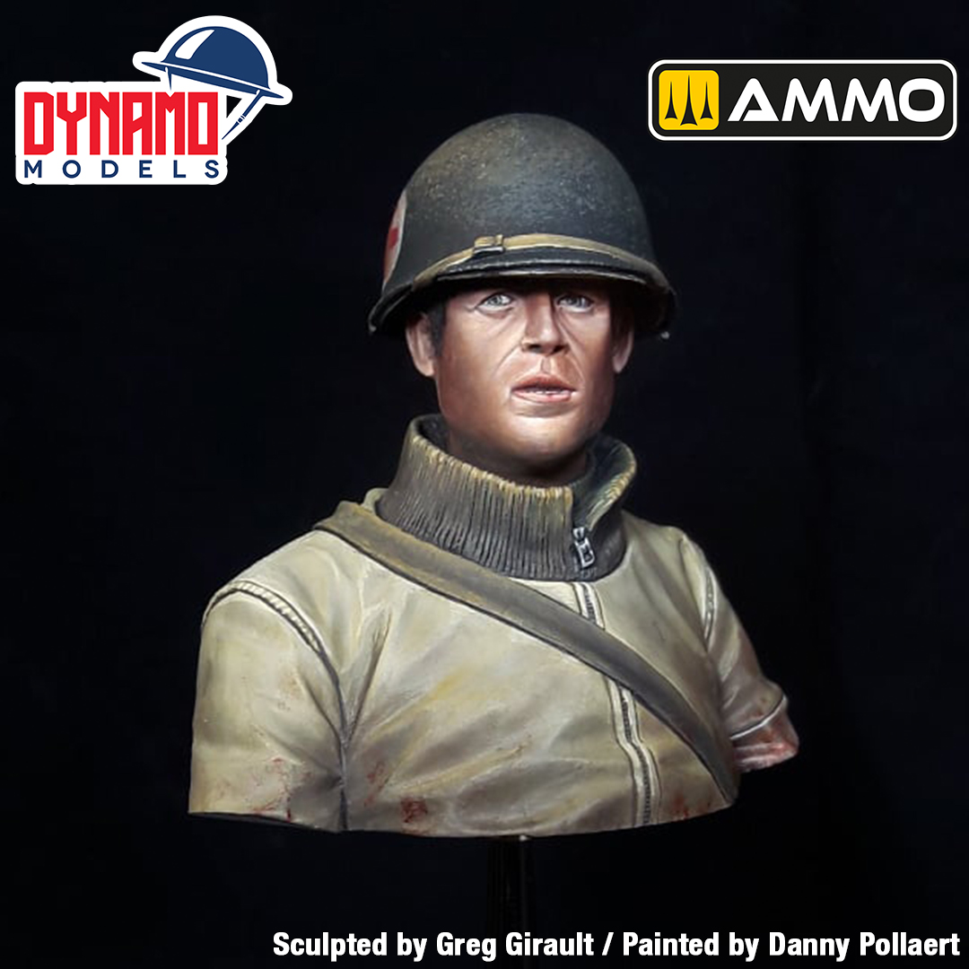 AMMOMIG's tweet photo. An atmospheric bust of a U.S Medic in the Ardennes from Dynamo Models, one of the latest additions to the #AMMODistribution family!  Explore all Dynamo Models with real stock, ready to ship, at #AMMO here: https://t.co/3ezOyS2H3f https://t.co/t42Q6dILMN