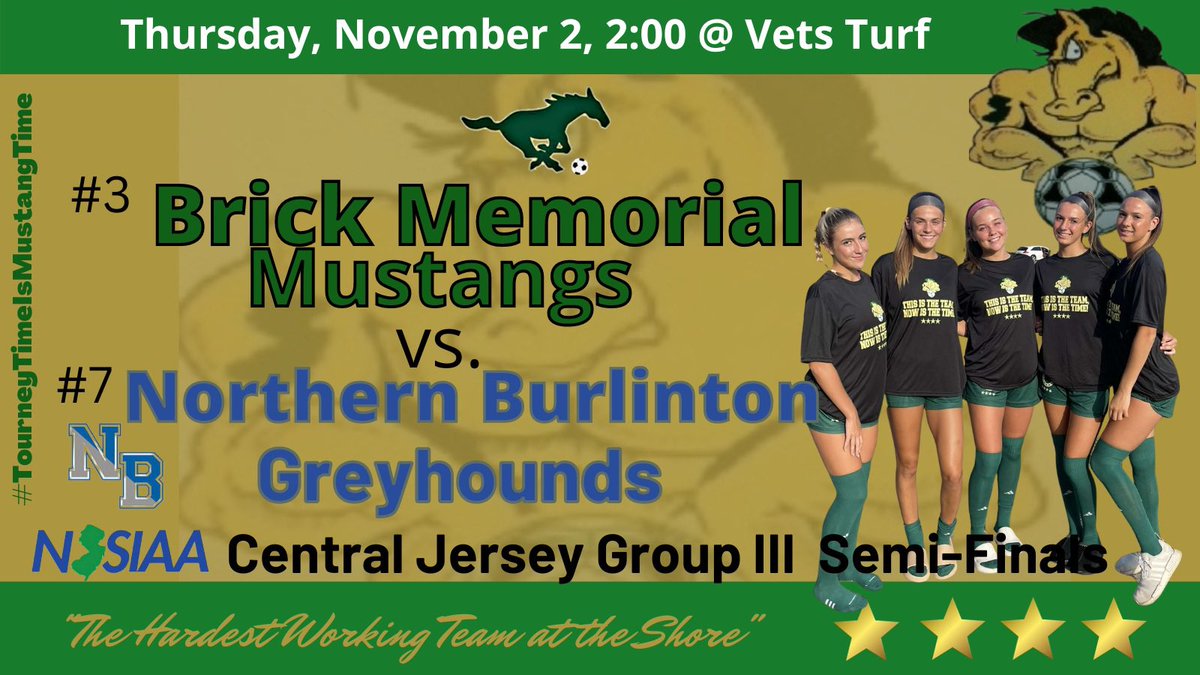 TOURNEY TIME!! 1st home sectional semifinal since 2007! <a href="/BMGirlsSoccer/">BMGirlsSoccer</a> <a href="/BMSTANGSports/">BMSports</a> <a href="/BrickMemorialHS/">Mustangs</a> <a href="/warlordstang/">WARLORDS</a> <a href="/Adam15Young/">Adam Young</a> <a href="/nlowe11/">Nick Lowe</a> <a href="/BrandonGouldHS/">Brandon Gould</a> <a href="/shorecoaches1/">Shore Conference Soccer Coaches Association</a>