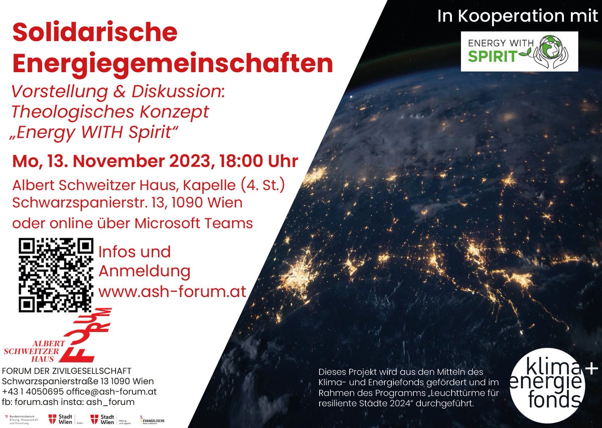 klimafonds's tweet photo. "#Inklusive #Energiewende🤝" - Bei #EnergyWITHSpirit stellt eine erneuerbare #Energiegemeinschaft 10% der erzeugten Energie bzw. Gewinne sozial benachteiligten Personen und dem Gemeinwohl zur Verfügung - ein bisher einzigartiges Konzept in Österreich.
Infos und Anmeldung zur dazu stattfindenden Podiumsdiskussion unter
▶https://t.co/ZEtBV5zTx8