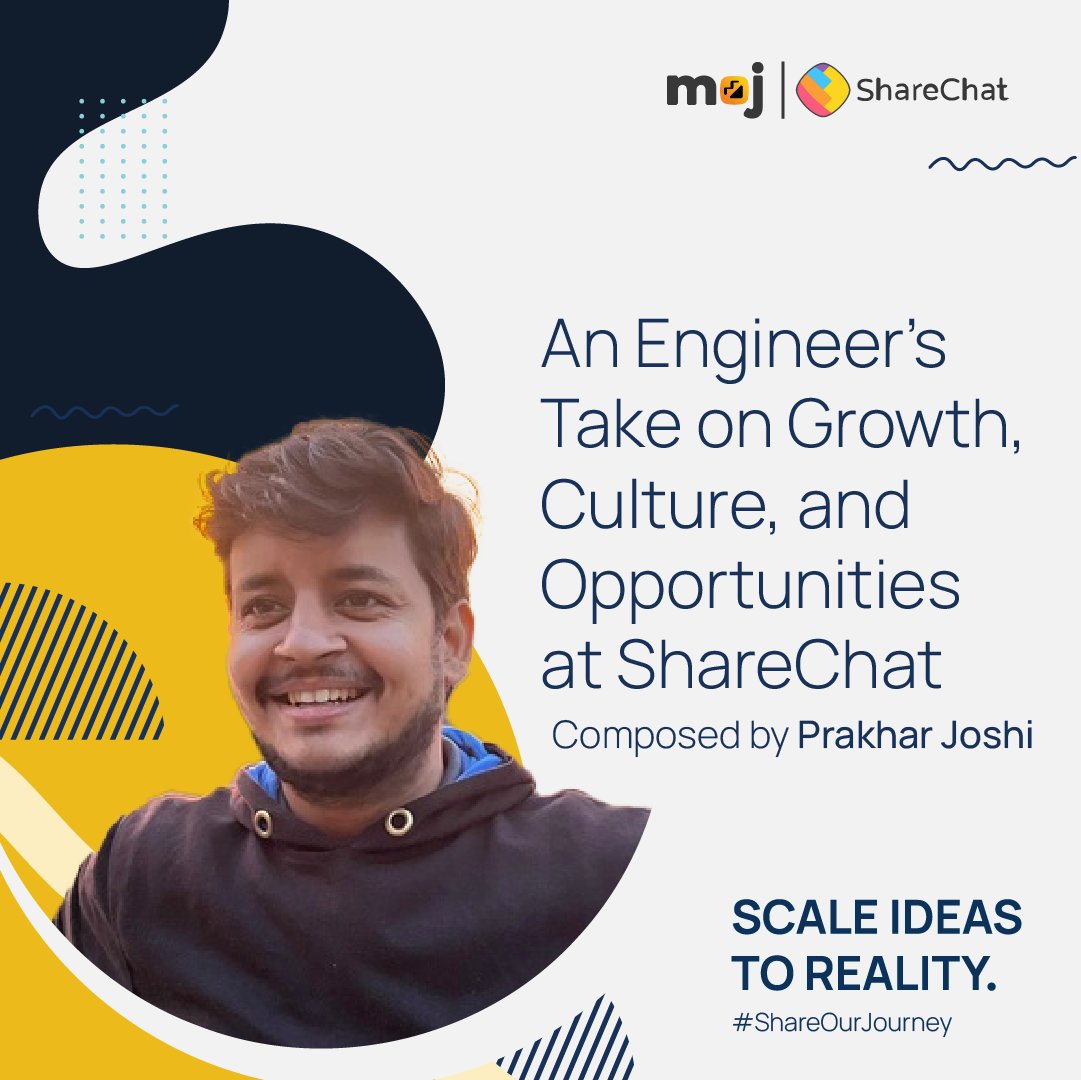 LifeAtShareChat's tweet photo. "Two years back, I was hired as a Tech lead and was expected to lead some big projects independently. Today, I am an Engineering Manager", @_pjoshi shares his learning and growth journey at ShareChat.

Read this story: https://t.co/PSiuhcFMoN

#ScaleIdeastoReality #Engineering https://t.co/TepkhObuJJ