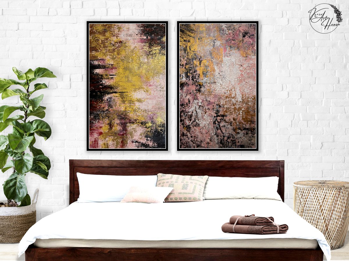A set of two artwork pieces on canvas with a gold and brown colour scheme, for aesthetic home decor
FREE Global Shipping Available, Purchase Here
krivaarthouse.etsy.com/uk/listing/131…

#setoftwoartwork #goldart #abstractpainting #acrylicpaints #minimalpainting  #brushstrokes #ArtistOnTwitter