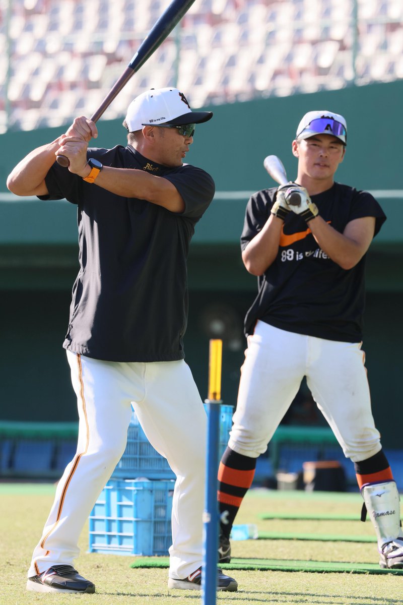 練習風景から🏟️】 #慎之助（撮影・佐藤徳昭） #阿部慎之助 #山瀬慎之