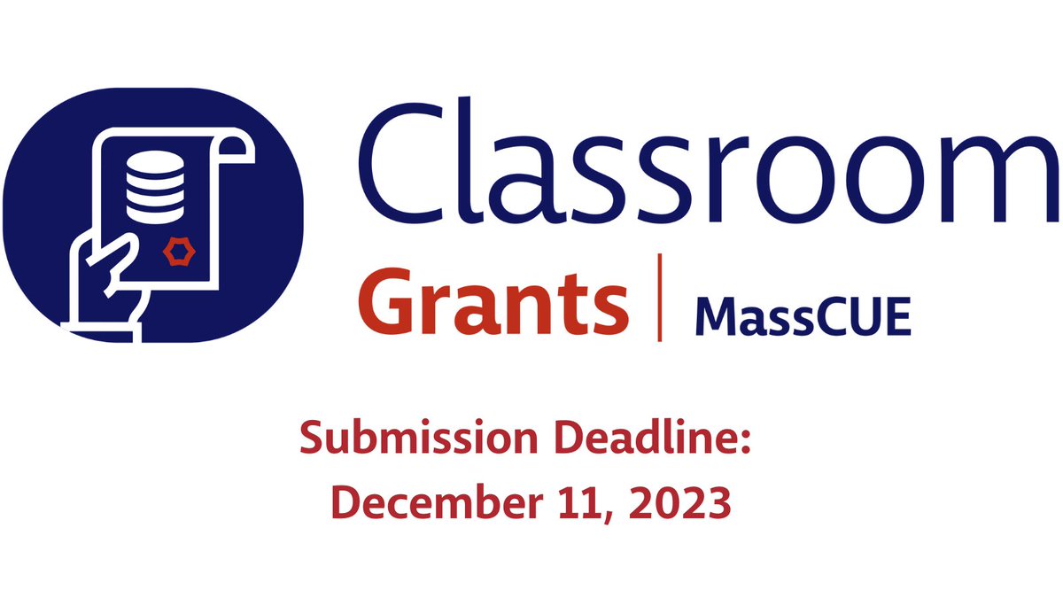 #MassCUE is now accepting applications for Classroom Grants. Fund that project for your students that you learned about at the Fall Conference with a grant! Learn more: bit.ly/313WrSK @mrsgosselin @HolliCaulfield @Boyle_Tech @ChenEdwardY @daleyscience @minnowdfly
