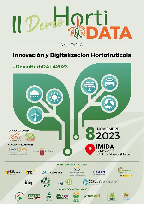 🍅🫑📲 El sector #Agrotech se reúne para dar las claves de la rentabilidad sostenible en la II #DemoHortiDATA2023 

+INFO➡️cuadernoagrario.com/?p=51944 vía @SieteAgromarket 

🗓️ 8 de noviembre
📍 #Murcia