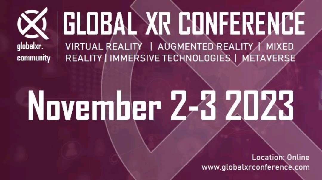🌟 The #GlobalXRConference 2023 is here! Keynotes, 50+ speakers, a workshop, and of course the afterparty! Watch live on YouTube. Meet and mingle in VR and on Discord. See you there!

globalxrconference.com 

#virtualreality #metaverse #immersive #augmentedreality #conference