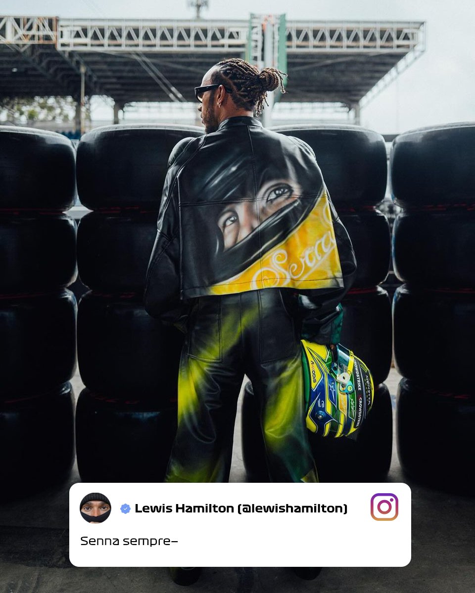 F1's tweet photo. Lewis honouring his hero 🤩

#BrazilGP #SennaSempre https://t.co/adJHKVgOy9