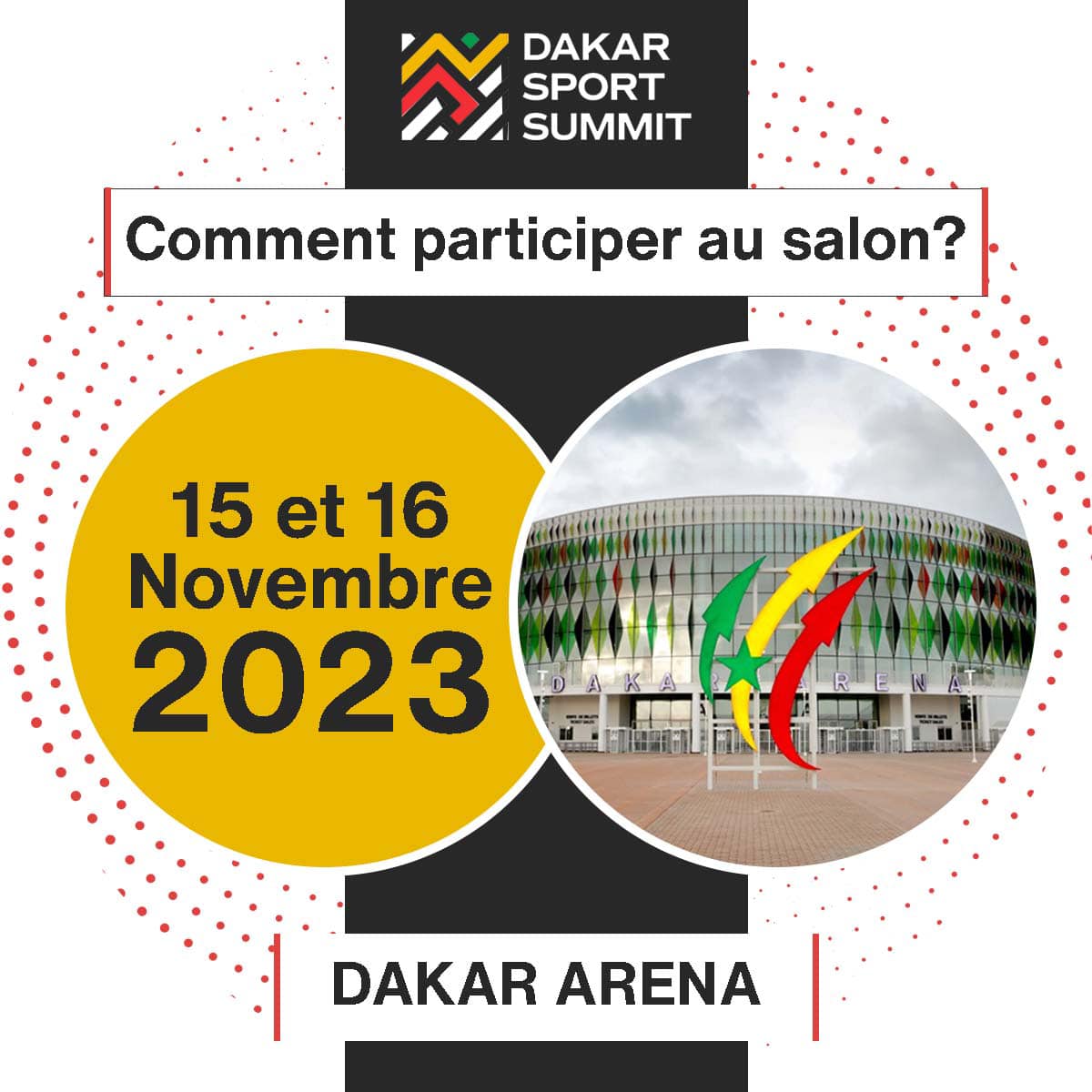Passionnés de sport, professionnels et acteurs du sport, entrepreneurs, amateurs de sport… Le Dakar Sport Summit c’est pour vous.
N'attendez plus, rendez vous sur 👉 dakarsportsummit.com pour soumettre votre demande et recevoir votre badge.

#DakarSportSummit