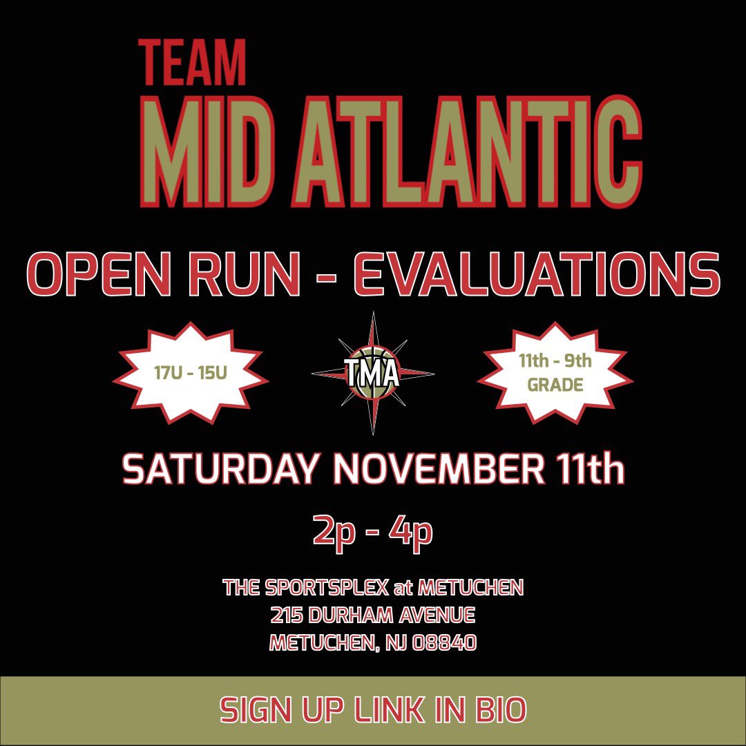 TeamMAHoops's tweet photo. Last evaluation before the high school season! 

Come get a good workout in and get some info on Team Mid-Atlantic S40

Link in Bio to register! #TeamMA https://t.co/NCDVgIzrXy