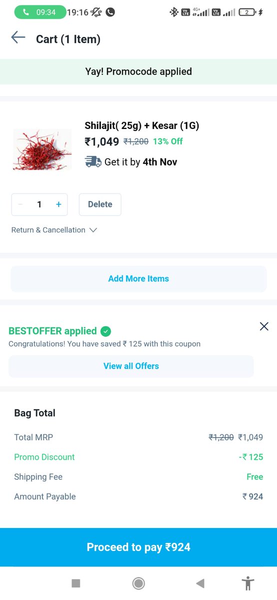 princess_anshu's tweet photo. Guys Shilajit(25g)&amp;Kesar(1g) combo is now available  at @ONDC_Official Platform in just 1049Rs.  It's 100% Pure &amp; authentic as it sourced fm Kashmir Farmers directly.   
Buy from  #NCCF store at Paytm App &amp; get 125Rs extra Off 🔗👇 https://t.co/b8bRdMRKPm #BharatKaONDC #ONDCStore https://t.co/AH4FtUWiFM