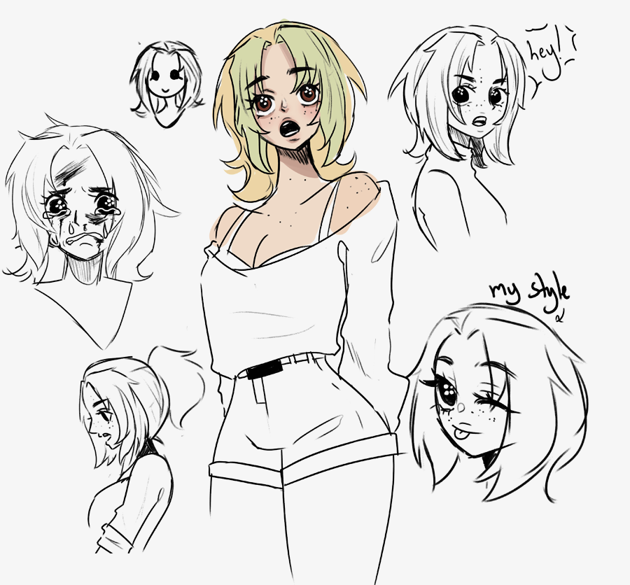 dandeydraws's tweet photo. some sketches of a new oc....her name is pesto :D https://t.co/rt5IT7HRHS