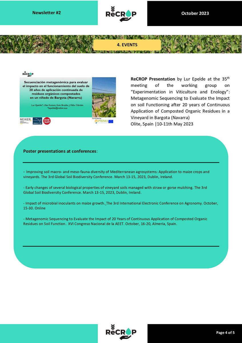 PrimaRecrop's tweet photo. ReCROP Newsletter#2 https://t.co/HeQxpXmjtd