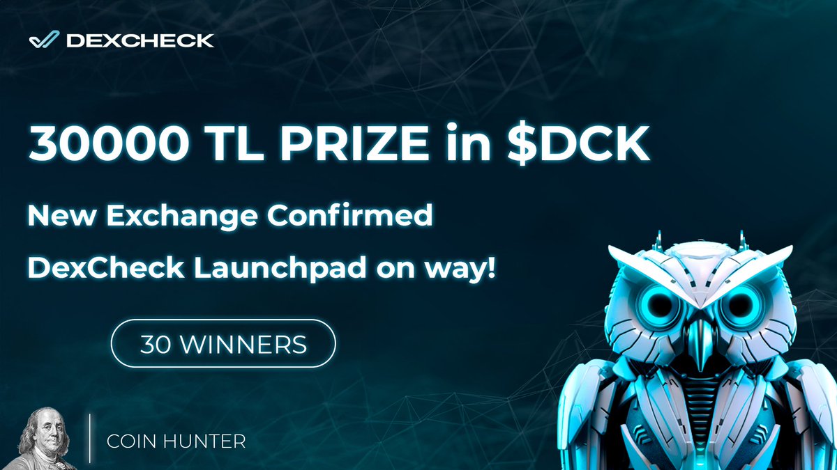 🎉 30 KİŞİYE 30000 TL

1️⃣ Takip: <a href="/DexCheck_io/">DexCheck AI</a> 
2️⃣ Bu tweete RT - Beğeni 
3️⃣ Alıntıladığım tweete RT - Beğeni

Hepsi bu kadar. Sadece 10 saniye ✅

Yorumlardan da bir kaç kişiyi seçeceğim ama zorunlu değil. Ödül $DCK token olarak verilecek. Yeni listeleme çok yakında!🥳