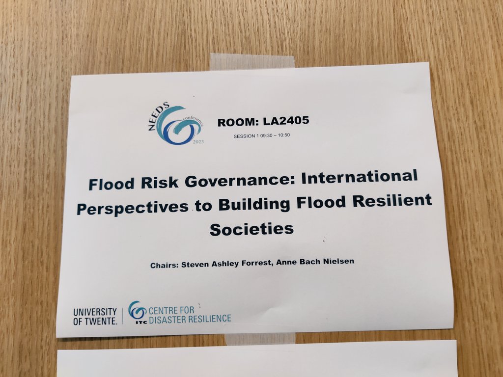 sforrest1's tweet photo. Great set of talks for our session on flood risk governance at @Needs_conf with Kaniska, Annemargreet and Mahmood #Needs2023 https://t.co/GszgCiARHh