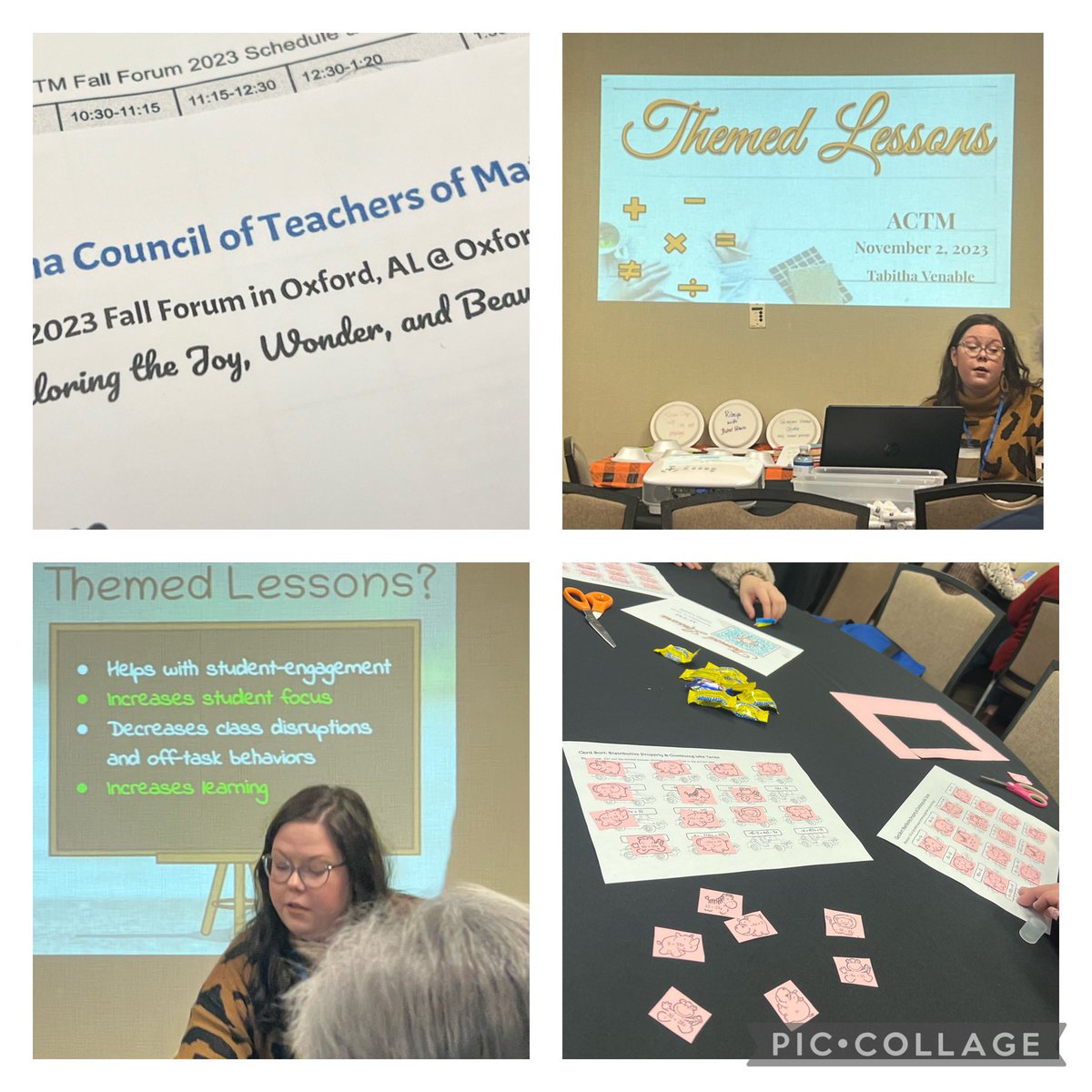 ACTM conference off to a great start with themed math lessons! Excited to Explore the Joy, Wonder, and Beauty of Mathematics. @LeslieCRichard2 @JessicaSilas17 @Jefcoed6_12 @PGHS_AP @jwatkins97 @alabamaACTM