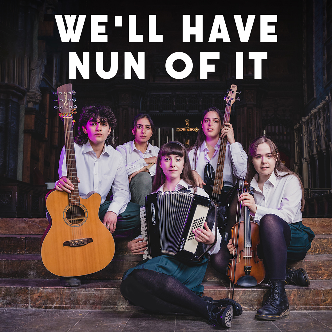 ON SALE NOW
⭐⭐⭐⭐⭐<a href="/BroadwayWorldUK/">BroadwayWorld UK</a>
⭐⭐⭐⭐<a href="/theatre_weekly/">Theatre Weekly</a>
With explosive folk-rock score, one of <a href="/edfringe/">Edinburgh Festival Fringe</a>’s hottest tickets &amp; the pick of <a href="/playbill/">Playbill</a>, <a href="/WhatsOnStage/">WhatsOnStage</a> &amp; <a href="/Forbes/">Forbes</a>, the new coming-of-age musical, We'll Have Nun of It, coming on 22 Feb-10 Mar theotherpalace.co.uk/well-have-nun-…