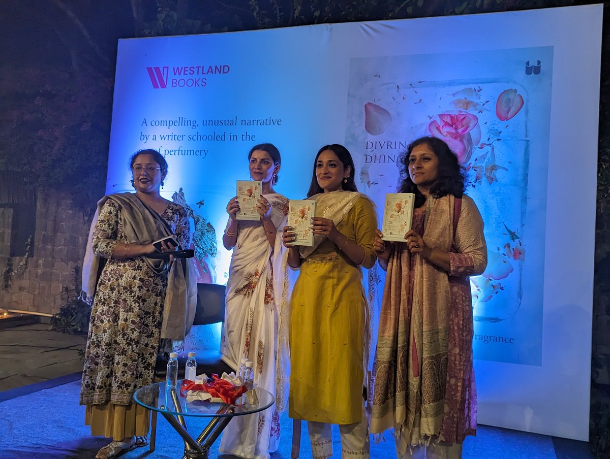 WestlandBooks's tweet photo. The Delhi launch of The Perfume Project is here! 
@divrina in conversation @AanchalMalhotra https://t.co/PXGzm1hKRO