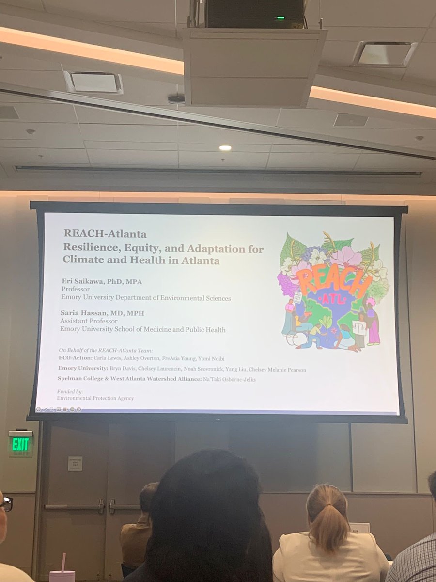 DrSariaHassan's tweet photo. Sorry to miss Emory #23DOMResearchDay but grateful to my co-PI @esaikawa for presenting our EPA funded project in collaboration with @ECOaction_ga for Resilience, Equity, and Adaptation for Climate and Health in Atlanta. @EmoryGIM https://t.co/HRfTMH1d9y
