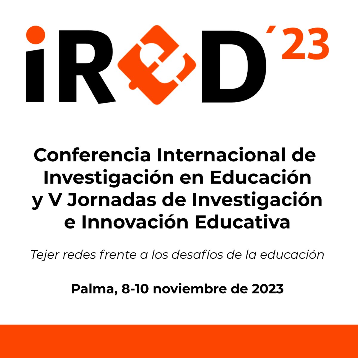 UIBCongres's tweet photo. #IRED23: Teixir xarxes enfront dels desafiaments de l'educació.

🗓️ Del 8 al 10 de novembre a l'edifici Guillem Cifre de Colonya de la @UIBuniversitat 

Detalls🔗: https://t.co/dTNY6dSumR

#FUEIB #UIB #Congressos #Educació #CongrésEducació https://t.co/B341nu0YCn