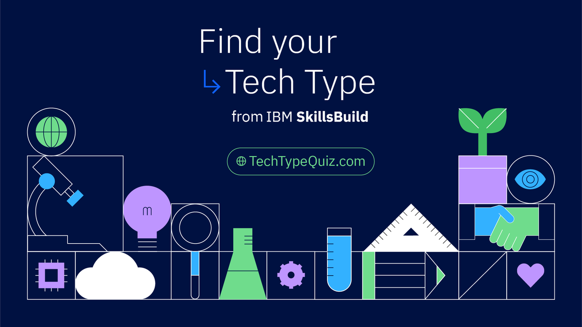 jonathanadashek's tweet photo. DYK @IBM SkillsBuild has a new AI-powered assessment that connects your interests to potential skills and careers? Take the Tech Type Quiz today: https://t.co/4w0nyTUTjL
#IBMSkillsBuild #TechTypeQuiz #AISkills https://t.co/vkIOoy1wIb