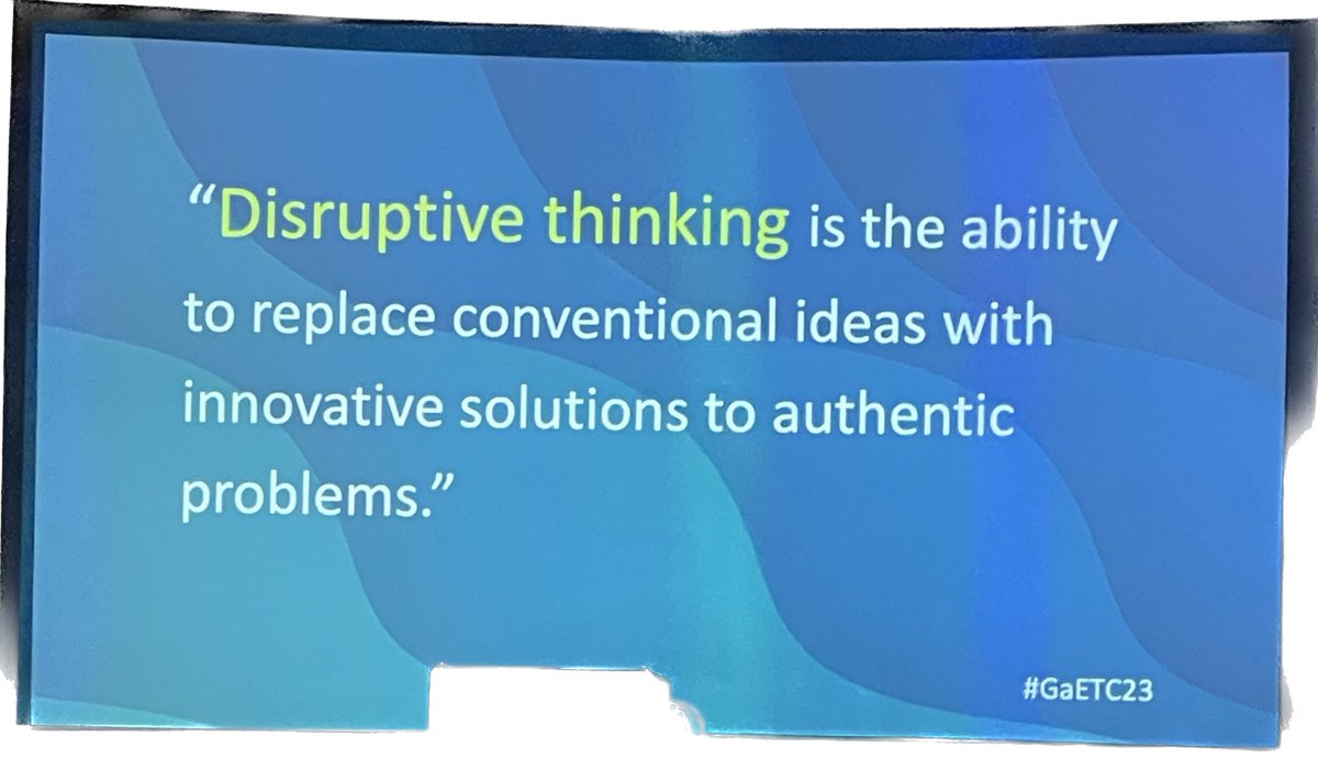 missoneals's tweet photo. @E_Sheninger #GAETC23 #distruptivethinking 🧠💭🧩 sometime lessons are learned from more dramatic experience! https://t.co/yxbDPQ4Q08