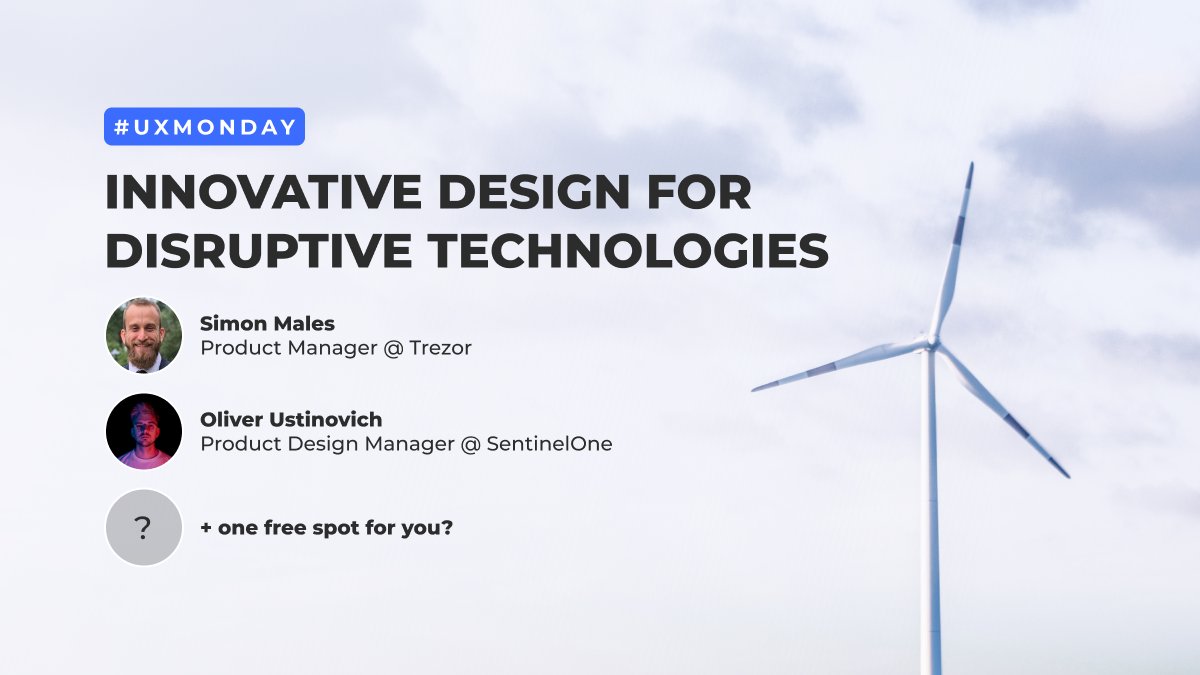 📢 Join another English-friendly UX Monday: "Innovative Design for Disruptive Technologies"

📆 Date: Next Monday, 6th of November
🕕 Time: 18:00 – 20:00
📍 Location: MSD Prague, Prague 5

🎫Free registration at: meetup.com/asociace-ux/ev…