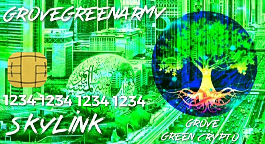Skylink1981's tweet photo. @JohnGh87 My organizational that I made 
Aug 24, 2022
Displays ; 
Dubai City, 
#GroveCoin 
#GroveGreenArmy  #GroveGreenCrypto
And your name on bottom. https://t.co/KW6zQkkrQ6