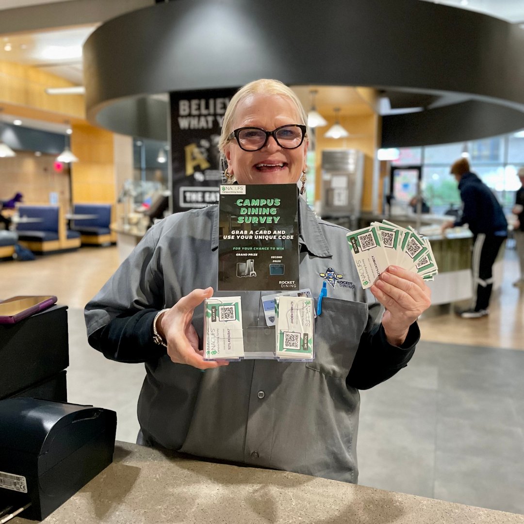 ⁉ Ready to win more prizes ⁉
. . .
Introducing the Campus Dining Survey – your opportunity to shape your dining experience and win big! 🍽️🎁
. . .
Visit any of our locations to get your unique survey code!
. . .
#rocketdining #toledo #utoledo #universityoftoledo
