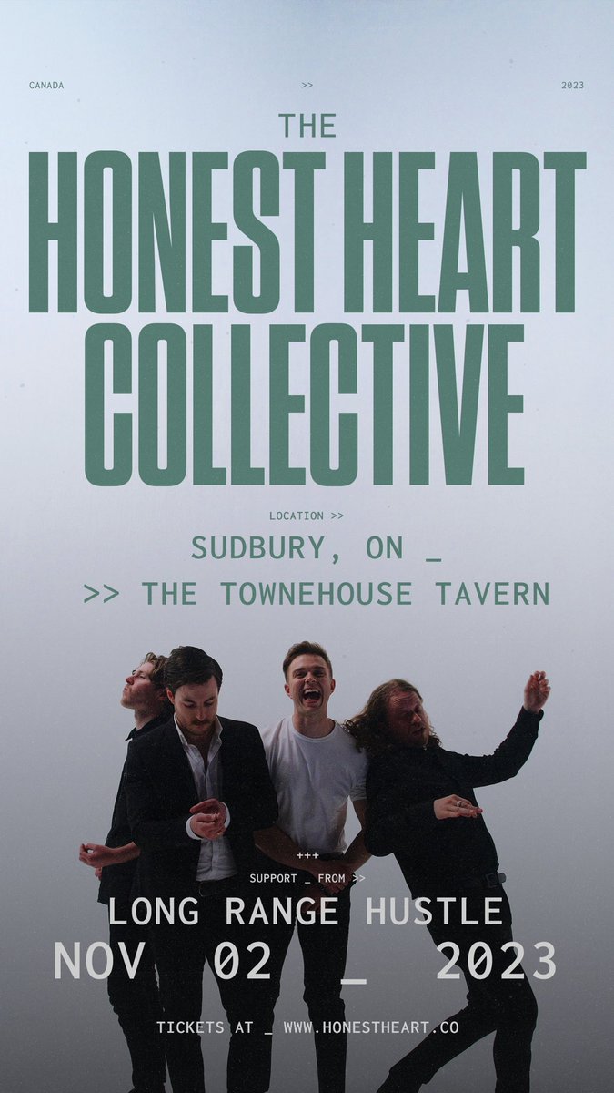 Sudbury! See you at The Townehouse tonight with our pals @LongRangeHustle . Only a handful of tickets left! eventbrite.com/e/honest-heart…