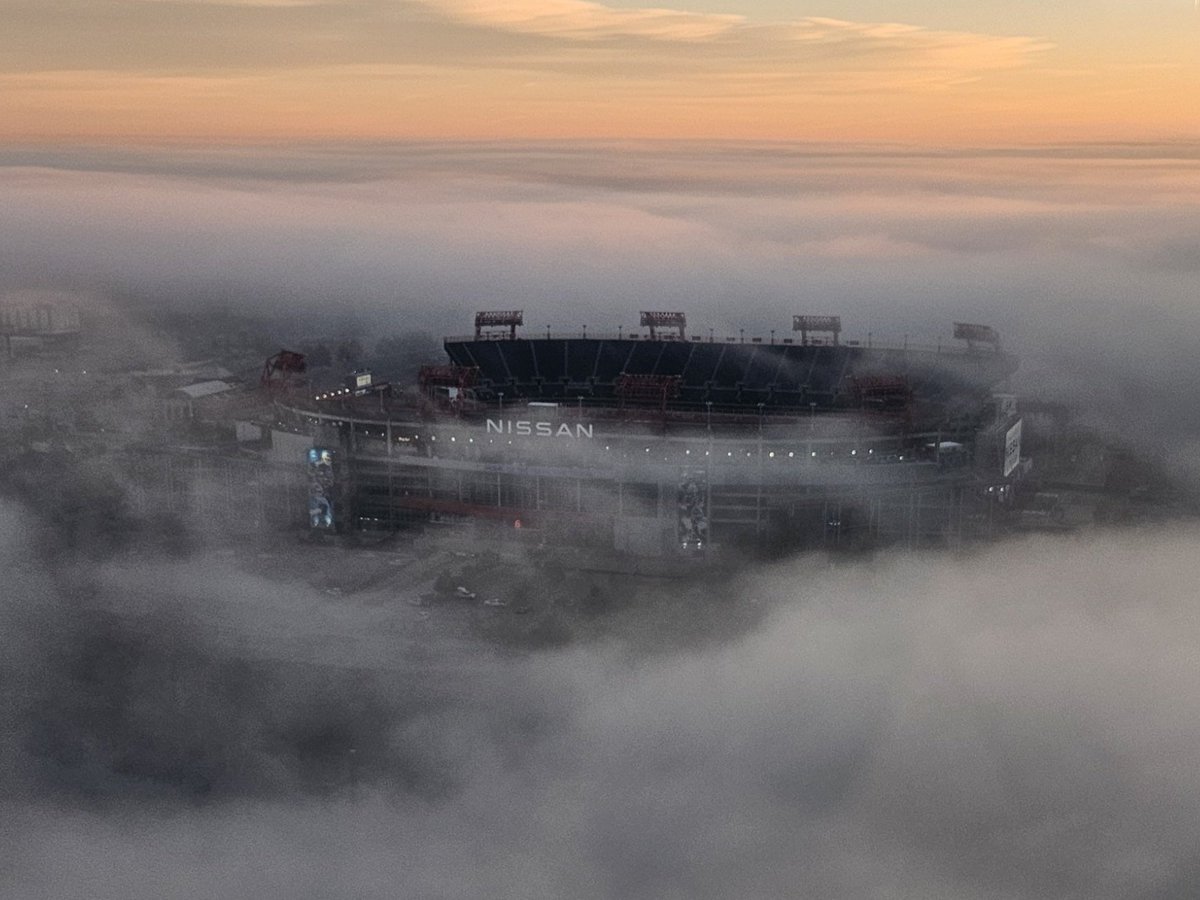 Nissan Stadium this morning from the 26th floor of the AT&amp;T building.
#TitanUp <a href="/Titans/">Tennessee Titans</a>