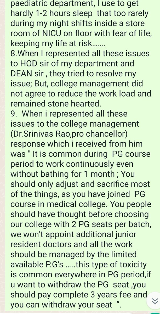 Indian__doctor's tweet photo. Serious allegations of mental harrasment &amp; Toxicity  against adminstration of Srinivas medical college ,Manglore

★Continuous duty for 36hr
 ★Not even giving time for brush ,bath
#MedTwitter @PMOIndia @mansukhmandviya @NMC_IND
आखिर कब तक डॉक्टर परेशान हो के सुसाइड करते रहेंगे? https://t.co/entLkrMYBf
