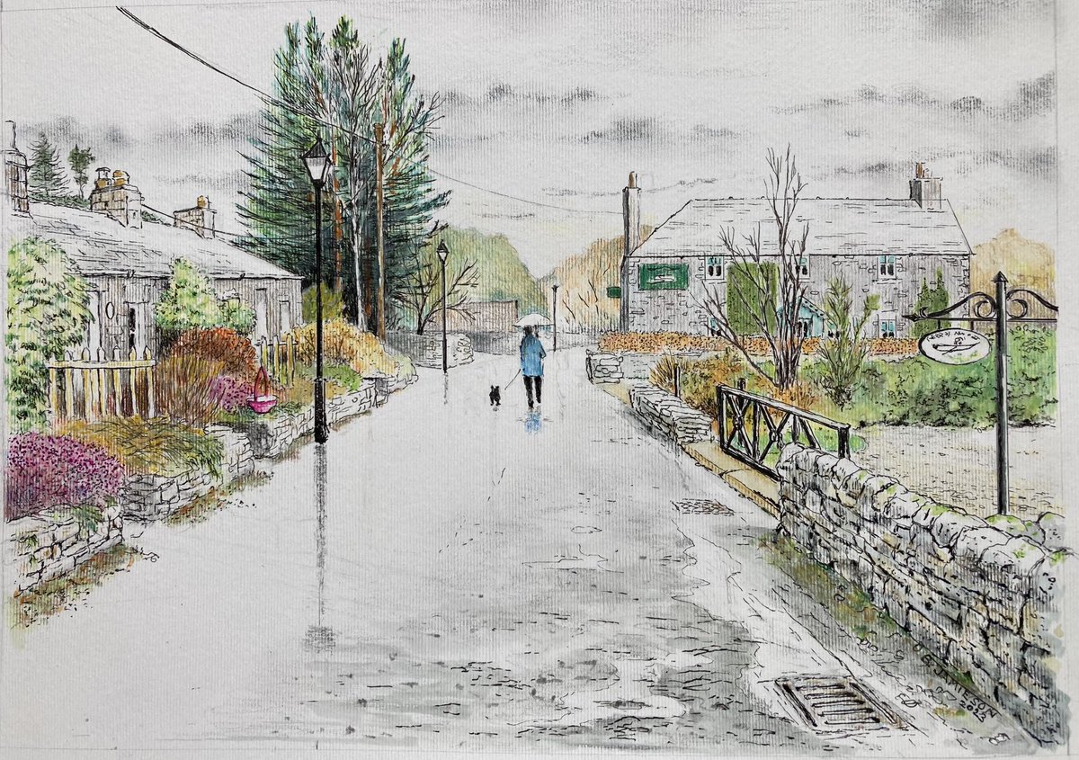 bwjsharpart's tweet photo. ‘RAINY DAY’ A4 mixed media.
Adapted from photo on a wet day at Pitlochry. #landscape #art #watercolourpainting #penart #pencilart #landscapeart #pencildrawing #rain #weather ⁦@mironele⁩ ⁦@HeystekJ⁩ ⁦@charlesevansart⁩ https://t.co/kg99UcKdxq