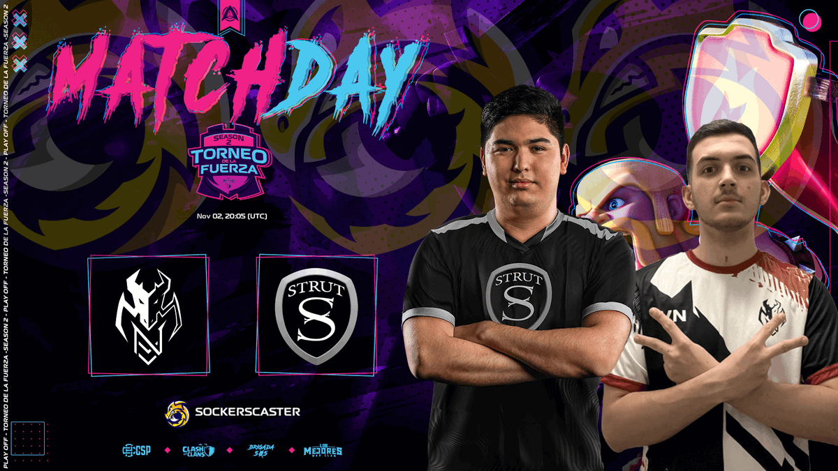 Hoy jueves
21.00 CET⏰️ 15.00 EST

<a href="/torneo_la/">Torneo De La Fuerza</a> #TORNEODELAFUERZA

@VNesportingCOC VS @STRUTesportsCoC

Y Después :
Week 5 Gothic Division 
#GlobalClashCup

@Time2Throw vs #wildsons

🟥YT 🖥️youtube.com/live/plSYgn6NK…
🟪TW🖥️twitch.tv/sockerssu

Cast
🗣️🎙️ <a href="/Sockers_/">Sockers SU</a>

RT 🔄