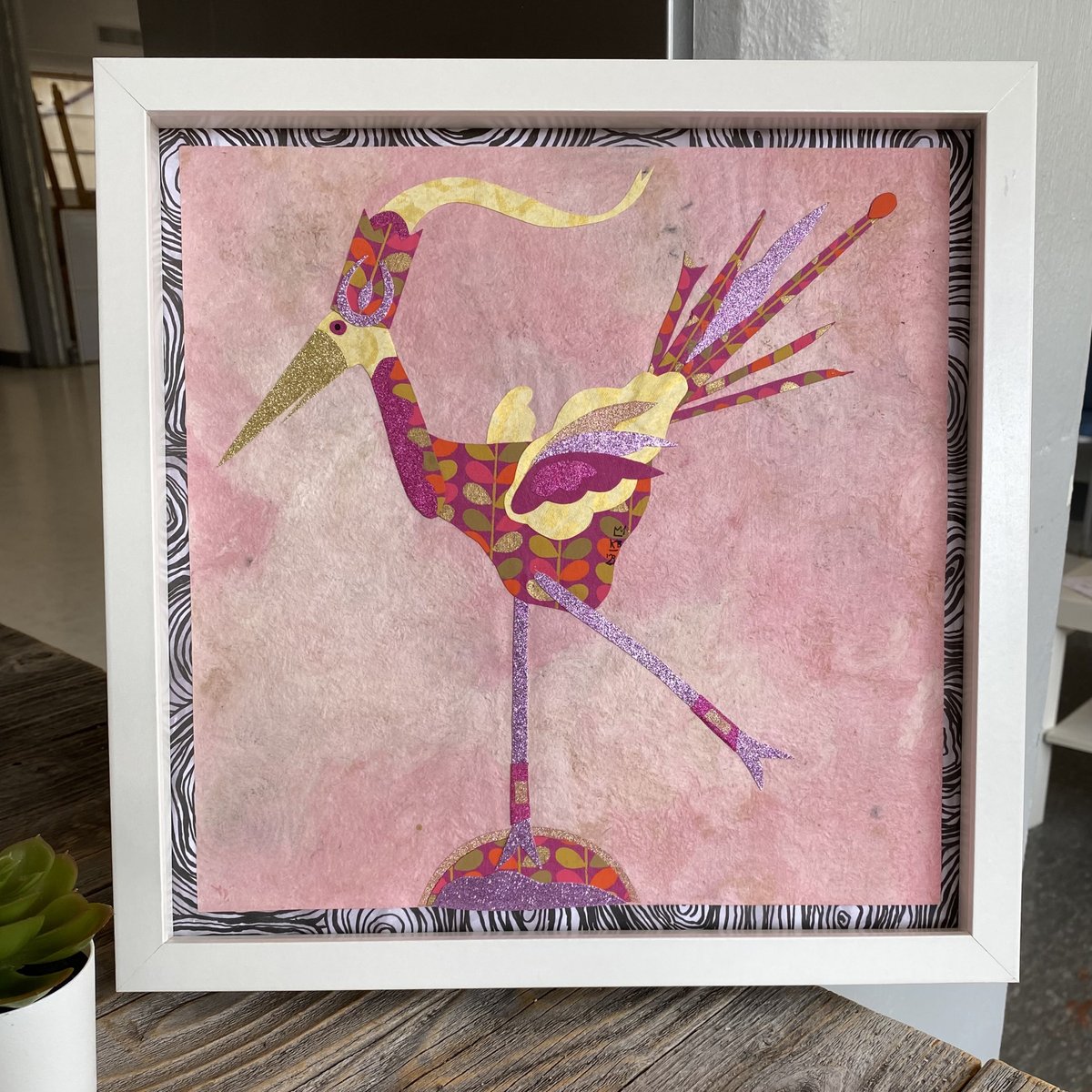 Ephemeral Bird, 12x12 framed, original, cut paper on specialty papers by artist Katherine Baronet etsy.me/45XUi6E via <a href="/Etsy/">Etsy</a>  
#birdart #BirdsOfTwitter #etsyhandmade #etsystore