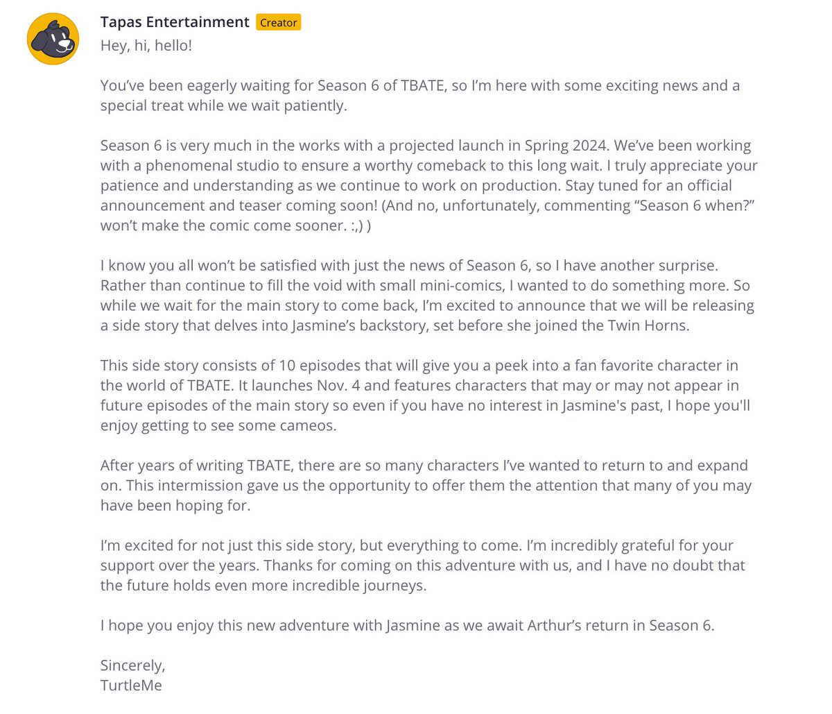 Daily TBATE tweet media