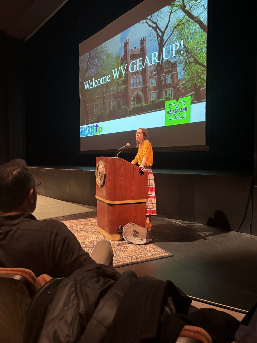 Today @MarshalluPres addresses four West Virginia GEAR UP high schools during GEAR UP Day at @marshallu as part of the 2023 College Application and Exploration Week. #collegeboundwv #gearupworks