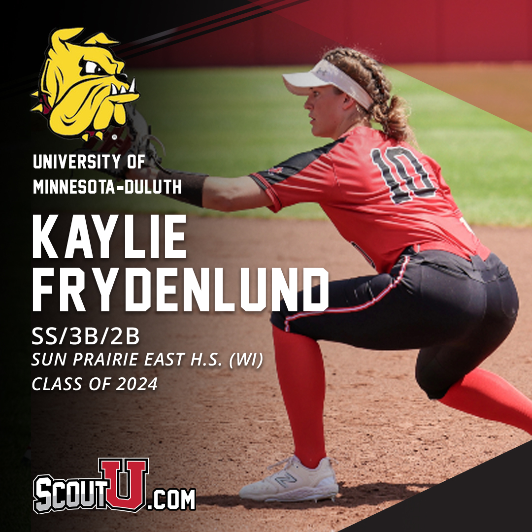 ScoutU college recruiting (@scouturecruit) on Twitter photo COMMITMENT ALERT!!! 2024 #ScoutUsoftball prospect Kaylie Frydenlund will play for the Univ. of Minnesota-Duluth, a D2 program! Way to go @KaFrydenlund!
#ScoutUcommitments COMMITMENT ALERT!!! 2024 #ScoutUsoftball prospect Kaylie Frydenlund will play for the Univ. of Minnesota-Duluth, a D2 program! Way to go @KaFrydenlund!
#ScoutUcommitments