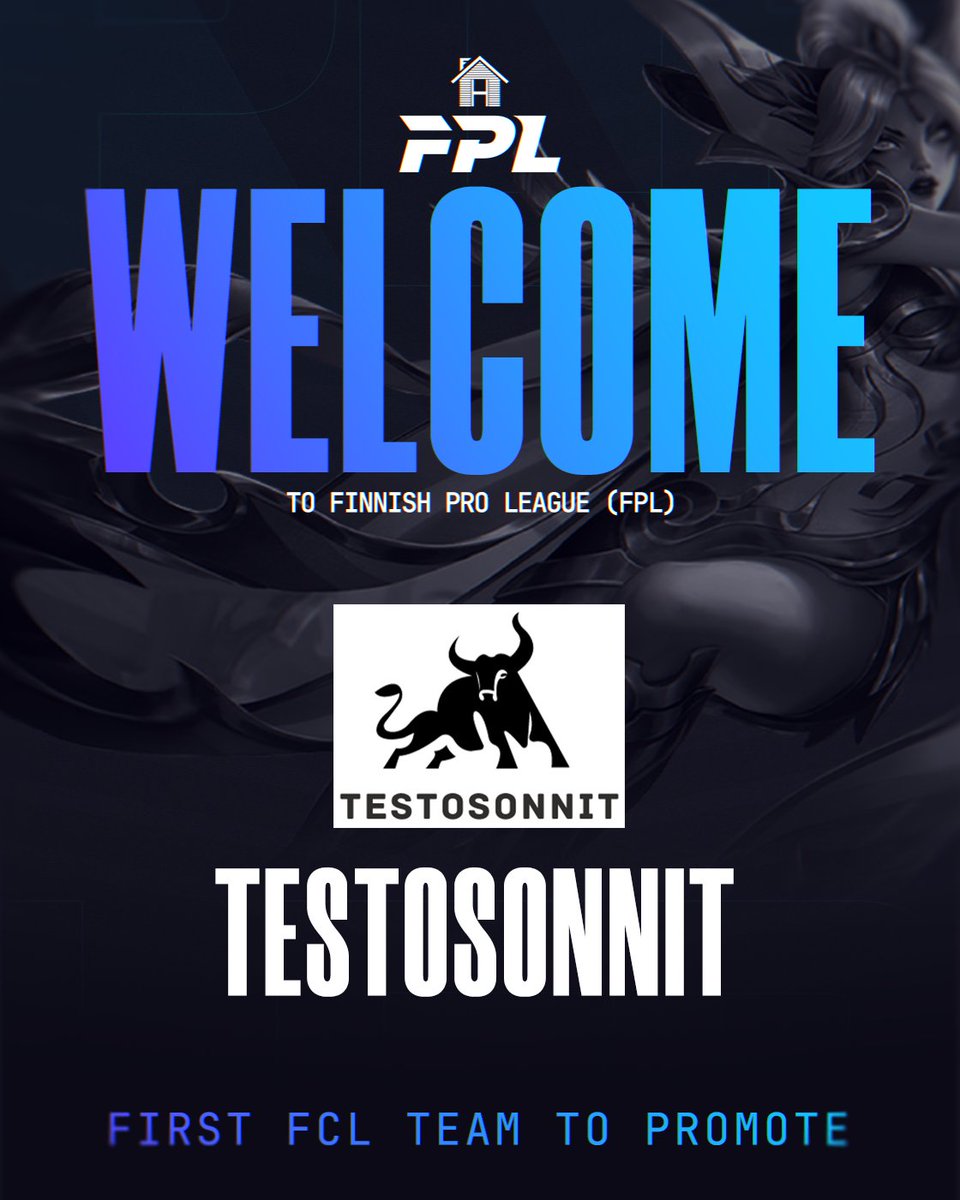 Tulevan FPL kauden karjatalous on nousussa kun toivotamme tervetulleeksi #TESTOSONNIT 🐂😍🥳

TOP: <a href="/menninkaine/">Karlos</a> 
JG: <a href="/LonelySeal/">LonelySeal</a> 
MID: <a href="/Taavi_LoL/">TaaviLoL</a> 
ADC: <a href="/ronlol5/">ron_lol</a> 
SUPP: <a href="/Poralll/">Poral</a> 

#muistoja