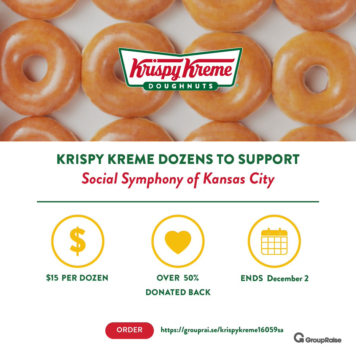 🍩 Doughnuts for a cause!! 🍩
We're giving you the best reason to indulge in a dozen (or two) Krispy Kreme doughnuts! Until December 2, 2023, 50% of your order will be donated to the SSKC when you purchase via our fundraising sales page! grouprai.se/krispykreme160…