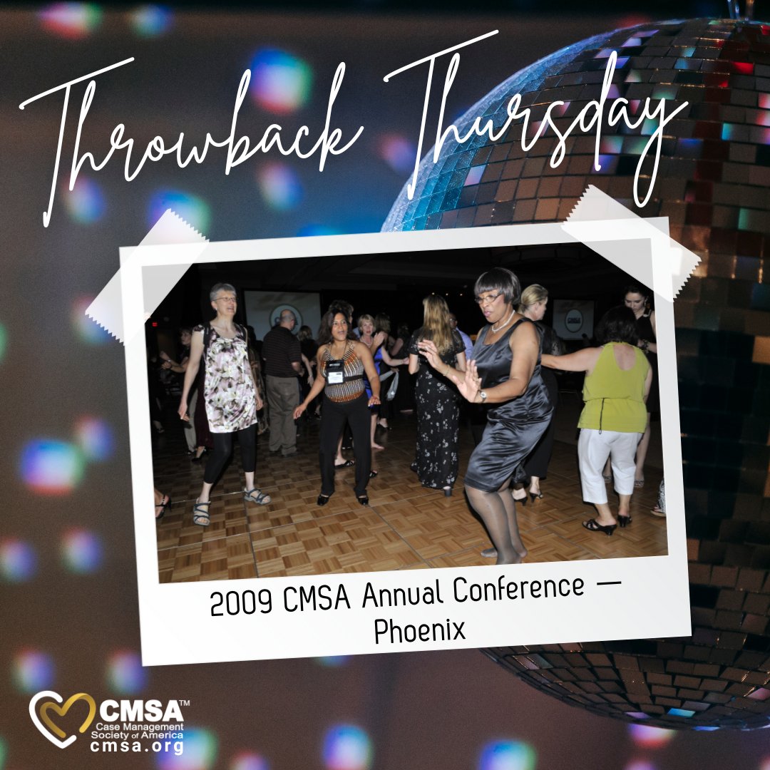 CMSANational's tweet photo. #TBT to the CMSA Annual Conference 2009 in Phoenix! #CMSA conferences are legendary for combining the rhythm of education & the dance of camaraderie – a perfect blend that defines the #CMSACommunity. Do you feel like dancing? https://t.co/RjNPIBNAho
#CMSA2024 #CaseManagement https://t.co/nvZCNa9CZd