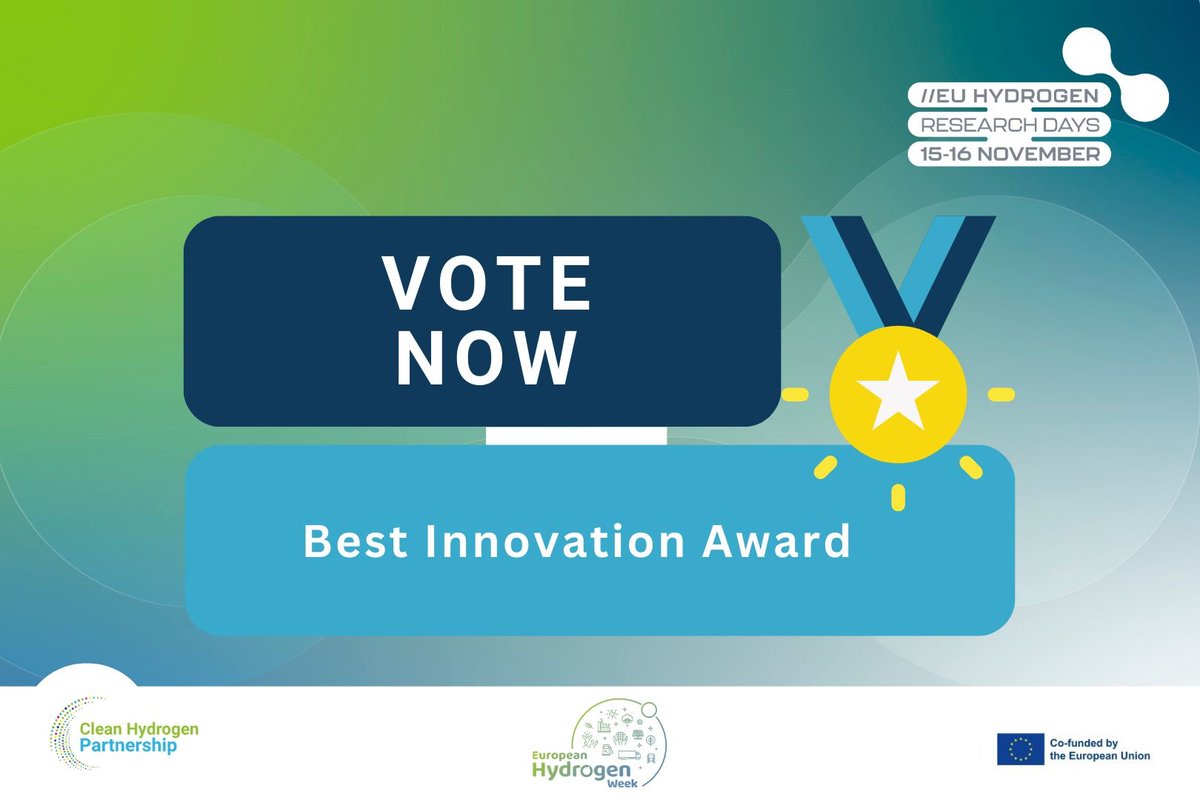 COSMHYC project series (@cosmhyc_fch) on Twitter photo We were nominated for the Best Innovation award! 🏆
The <a href="/CleanHydrogenEU/">Clean Hydrogen Partnership</a> awards the best #innovation in the context of the European Hydrogen Week.
🗳 Vote now for COSMHYC DEMO !
Link to the vote 👉 tinyurl.com/mvs87249 We were nominated for the Best Innovation award! 🏆
The <a href="/CleanHydrogenEU/">Clean Hydrogen Partnership</a> awards the best #innovation in the context of the European Hydrogen Week.
🗳 Vote now for COSMHYC DEMO !
Link to the vote 👉 tinyurl.com/mvs87249