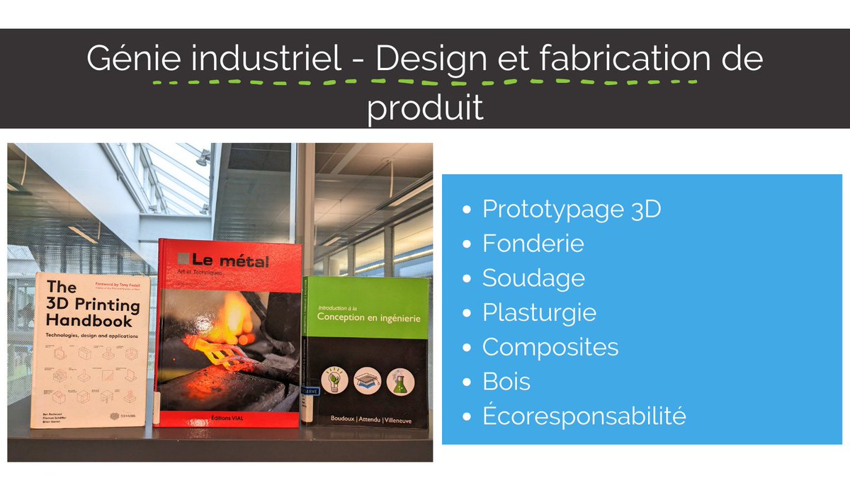 bibliopolymtl's tweet photo. Vous cherchez de l'information pour vous aider à concevoir et fabriquer de nouveaux produits?
➡️Prototypage 3D
➡️Fonderie
➡️Soudage
➡️Plasturgie
➡️Composites
➡️Bois
➡️Écoresponsabilité
✏️Vous voulez en savoir plus, consultez notre guide. https://t.co/kTIhtNTBmq #SuivezLeGuide https://t.co/b9xorGMn7E