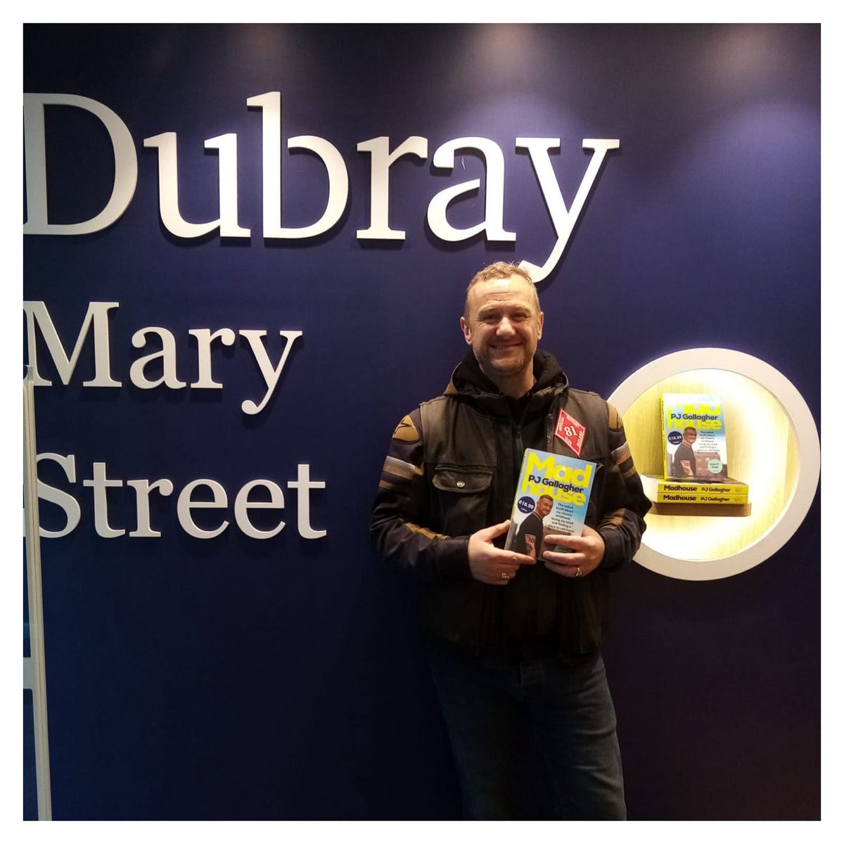 We just had @pjgallagher pop in! We've got freshly signed copies for you! @PenguinIEBooks dubraybooks.ie/product/madhou…