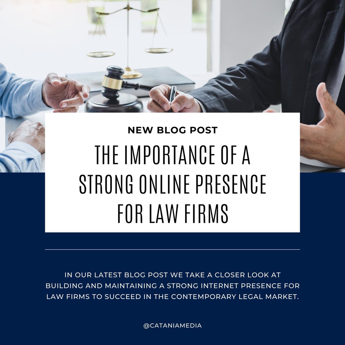 In today's digital age, having a strong online presence is crucial for businesses across all industries, and law firms are no exception. 

Check here to learn the importance of a strong online presence for law firms: cataniamediaconsultants.com/the-importance…