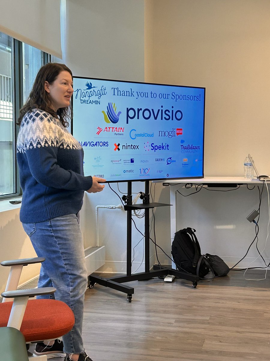 Akash_SFDC's tweet photo. Day 2 - @NonprofitDream with @CoriOPaluck, hearing from her about the OSC Commons program &amp; Community Innovation about the #SFDOSprint projects, it’s incredible 🦖
#NonprofitDreamin23 #NPD23 #Salesforce https://t.co/Q6RyspDJGt