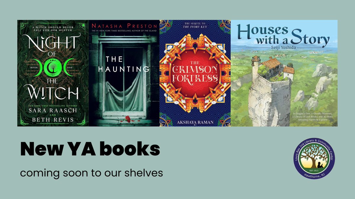 Louis Bay Library (@louisbaylibrary) on Twitter photo New books are coming soon to our YA shelves, including:
THE NIGHT OF THE WITCH // <a href="/seesarawrite/">Sara Raasch</a> and @bethrevis
THE HAUNTING // <a href="/AuthorNPreston/">Natasha Preston</a>
THE CRIMSON FORTRESS // <a href="/akshraman/">Akshaya Raman (updates)</a>
HOUSES WITH A STORY // <a href="/yoshida_seiji/">吉田誠治</a> New books are coming soon to our YA shelves, including:
THE NIGHT OF THE WITCH // <a href="/seesarawrite/">Sara Raasch</a> and @bethrevis
THE HAUNTING // <a href="/AuthorNPreston/">Natasha Preston</a>
THE CRIMSON FORTRESS // <a href="/akshraman/">Akshaya Raman (updates)</a>
HOUSES WITH A STORY // <a href="/yoshida_seiji/">吉田誠治</a>