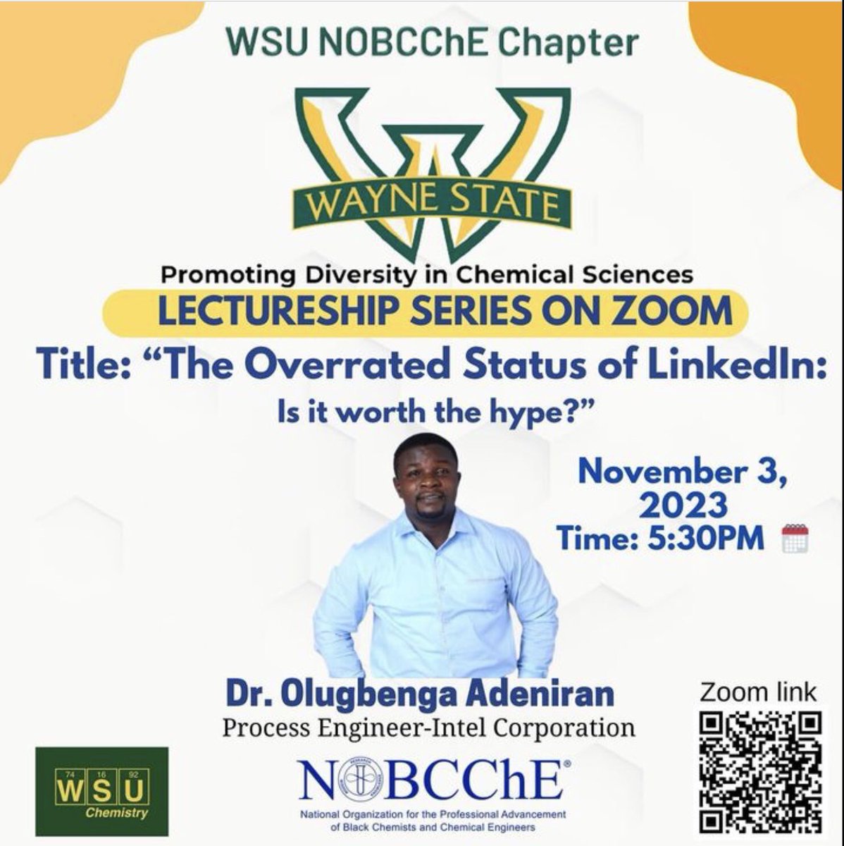 waynestatechem (@waynestatechem) on Twitter photo Don’t miss this opportunity ⬇️ <a href="/WSU_NOBCCHE/">WSUNOBCChE</a> Lectureship series on Zoom 🚨 Friday, November 3rd, 5:30 pm. #networking #hype Don’t miss this opportunity ⬇️ <a href="/WSU_NOBCCHE/">WSUNOBCChE</a> Lectureship series on Zoom 🚨 Friday, November 3rd, 5:30 pm. #networking #hype